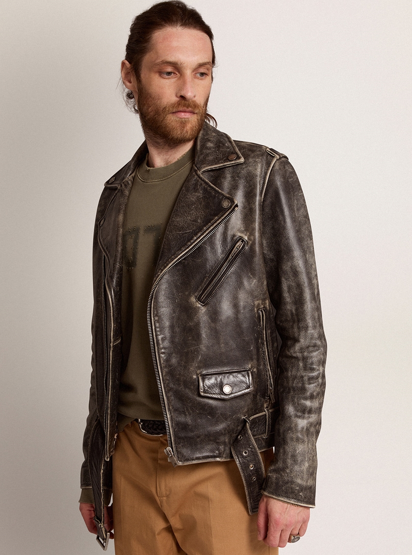 GOLDEN GOOSE KOREA(골든구스) 골든구스 남성 퍼펙토 레더 자켓 GMP00297 P000647 90100 | S.I ...
